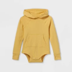 Girls' Adaptive Hooded Adjustable Long Sleeve Bodysuit - Cat & Jack™ Light Mustard Yellow -CAT & JACK Shop GUEST 475d5208 1ec9 461d b5a3 e763d65b2c75