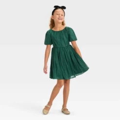 Girls' Short Sleeve Striped Dress - Cat & Jack™ Forest Green -CAT & JACK Shop GUEST 4acd8ed4 1432 41b6 a275 ecc56b9f1aa6