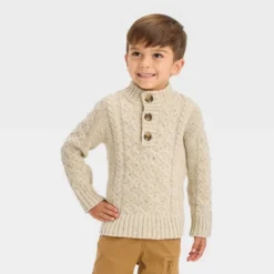 Toddler Boys' Mock Neck Sweater - Cat & Jack™ Oatmeal Heather Beige -CAT & JACK Shop GUEST 4bebf585 6ec6 4794 a8d9 729819e560c9