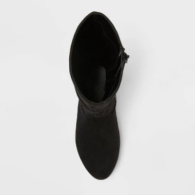 Girls' Scrunch Knee High Boots - Cat & Jack™ Black 2 Girls' Scrunch Knee High Boots - Cat & Jack™ Black - Image 2