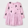 Baby Girls' Halloween Cat Witch Long Sleeve Tulle Dress - Cat & Jack™ Purple