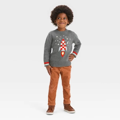 Toddler Boys' Sweater - Cat & Jack™ Heather Gray 2 Toddler Boys' Sweater - Cat & Jack™ Heather Gray - Image 2