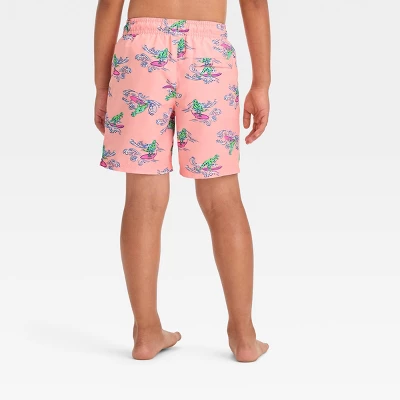 Boys' Surf Dinosaur Printed Swim Shorts - Cat & Jack™ Orange 2 Boys' Surf Dinosaur Printed Swim Shorts - Cat & Jack™ Orange - Image 2