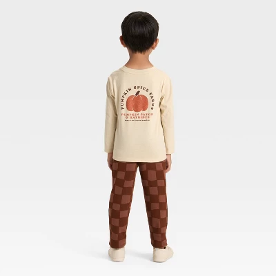 Toddler Boys' Long Sleeve Pumpkin Spice French Terry Shirt And Pants Set - Cat & Jack™ Khaki 1 Toddler Boys' Long Sleeve Pumpkin Spice French Terry Shirt And Pants Set - Cat & Jack™ Khaki