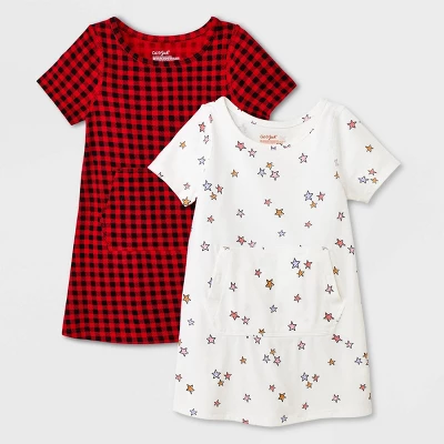 Toddler Girls' 2pk Adaptive Short Sleeve Holiday Dress - Cat & Jack™ Off-White 4 Toddler Girls' 2pk Adaptive Short Sleeve Holiday Dress - Cat & Jack™ Off-White - Image 4