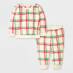 Baby Plaid Faux Shearling Top & Bottom Set - Cat & Jack™ Off-White -CAT & JACK Shop GUEST 546c0a8d a996 4fb8 a7ab fc7f15ec30a1