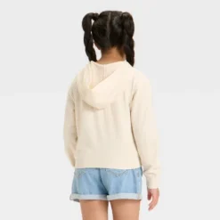 Girls' Hooded French Terry Zip-Up Sweatshirt - Cat & Jack™