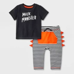 Baby 2pc Milk Monster Top & Bottom Set - Cat & Jack™ Black -CAT & JACK Shop GUEST 57a79673 4c30 4759 9ddc 4f63c997493e