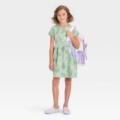 Girls' Short Sleeve French Terry Tie-Dye Dress - Cat & Jack™ 2 Girls' Short Sleeve French Terry Tie-Dye Dress - Cat & Jack™ - Image 2