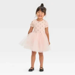 Toddler Girls' Bow-Tie Short Sleeve Knit Tulle Dress - Cat & Jack™ Pink -CAT & JACK Shop GUEST 5bcf8a52 21f6 4b0b aadc ca70cf1dd79f