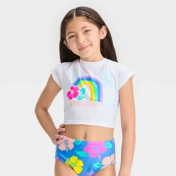 Girls' 3pc 'Happy Hibiscus' Cropped Rash Guard Swimwear Set - Cat & Jack™ -CAT & JACK Shop GUEST 5c272e43 d3ea 4533 8c9e 71744677dd33