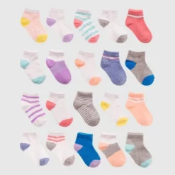 Baby Girls' 20pk Ankle Socks - Cat & Jack™ Pink