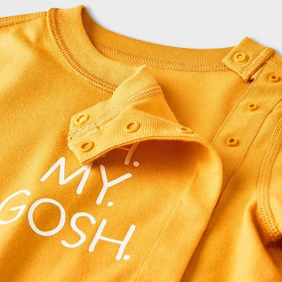 Baby Side Snap Adaptive Long Sleeve T-Shirt - Cat & Jack™ Yellow 2 Baby Side Snap Adaptive Long Sleeve T-Shirt - Cat & Jack™ Yellow - Image 2