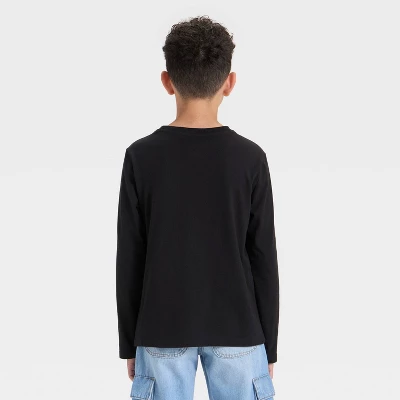 Boys' Long Sleeve Polaroid Camera Graphic T-Shirt - Cat & Jack™ Black 2 Boys' Long Sleeve Polaroid Camera Graphic T-Shirt - Cat & Jack™ Black - Image 2