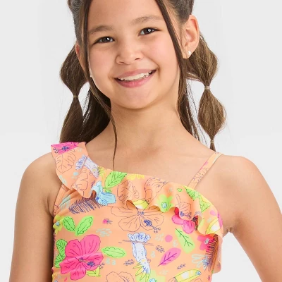 Girls' 'Birds Of The Tropic' Tankini Swimwear Set - Cat & Jack™ Pink 1 Girls' 'Birds Of The Tropic' Tankini Swimwear Set - Cat & Jack™ Pink