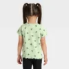 Toddler Girls' Short Sleeve Black Bow Ribbed T-Shirt - Cat & Jack™ Light Sage 12M