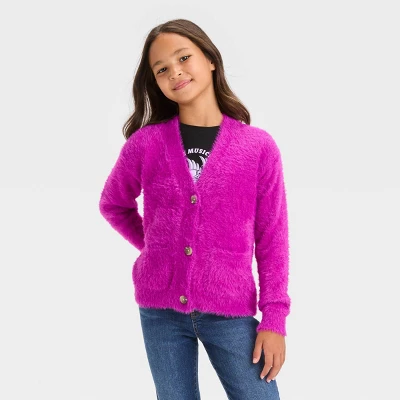 Girls' Long Sleeve Layering Cardigan - Cat & Jack™ 4 Girls' Long Sleeve Layering Cardigan - Cat & Jack™ - Image 4