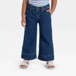 Toddler Girls' Pleated Denim Pants - Cat & Jack™ Dark Wash -CAT & JACK Shop GUEST 64161532 dbcb 4f0f 97dd 0191ac3bd706