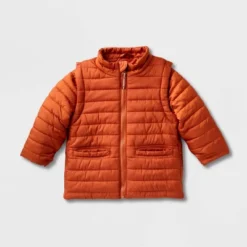 Toddler Adaptive Puffer Jacket - Cat & Jack™ Orange -CAT & JACK Shop GUEST 662a3ad8 7e66 4ca6 9250 7896124ee25f