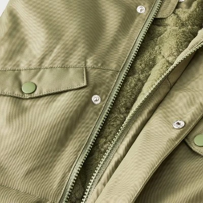Toddler Boys' Cozy Lined Playground Parka Jacket - Cat & Jack™ Olive Green 3 Toddler Boys' Cozy Lined Playground Parka Jacket - Cat & Jack™ Olive Green - Image 3