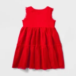 Toddler Girls' Adaptive Sequin Tulle A-Line Dress - Cat & Jack™ Red