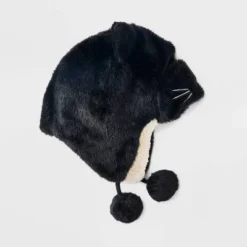 Girls' Cat Trapper Hat - Cat & Jack™ Black