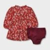 Baby Girls' Floral Twill Dress & Bottom Set - Cat & Jack™ Burgundy -CAT & JACK Shop GUEST 6e401607 cca8 49bd a1ae 4d366e6cbfd5
