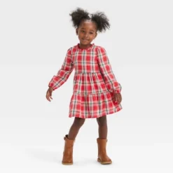 Toddler Girls' Plaid Long Sleeve Dress - Cat & Jack™ -CAT & JACK Shop GUEST 6ebc50b6 8a10 4cda b011 109f5151b879