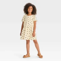 Girls' Short Sleeve Woven Dress - Cat & Jack™ Ivory Dot -CAT & JACK Shop GUEST 7043d818 7b71 4d47 8540 3233c4e2b468