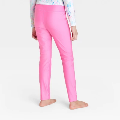 Girls' Swim Leggings - Cat & Jack™️ Pink 1 Girls' Swim Leggings - Cat & Jack™️ Pink