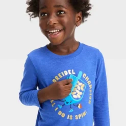 Toddler Boys' 2pc Dreidel Printed Long Sleeve Graphic T-Shirt And Fleece Jogger Pants Set - Cat & Jack™ Blue -CAT & JACK Shop GUEST 74241add cd2d 448f ab44 e2bce944764c