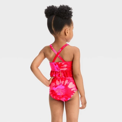 Toddler Girls' Tie-Dye Midkini Set - Cat & Jack™ Red 2 Toddler Girls' Tie-Dye Midkini Set - Cat & Jack™ Red - Image 2