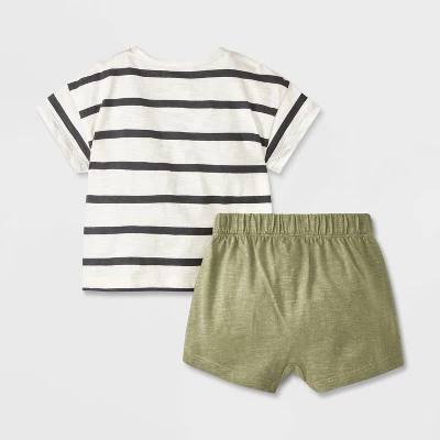 Baby Boys' Short Sleeve Top & Bottom Set - Cat & Jack™ 1 Baby Boys' Short Sleeve Top & Bottom Set - Cat & Jack™