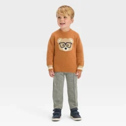 Toddler Boys' Animal Printed Sweater - Cat & Jack™ Brown -CAT & JACK Shop GUEST 78be1c46 ece4 4a16 a39f 872580be37ec