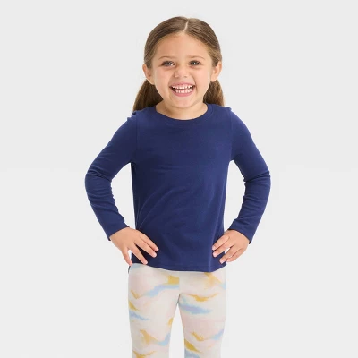 Toddler Girls' 3pk Solid Shirt Set - Cat & Jack™ Blue/Olive Green/Orange 1 Toddler Girls' 3pk Solid Shirt Set - Cat & Jack™ Blue/Olive Green/Orange