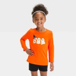 Toddler Girls' Halloween Ghost Long Sleeve T- Shirt - Cat & Jack™ Dark Orange -CAT & JACK Shop GUEST 7ccf1d34 677d 4e9f 813d 0638dfe49d2e