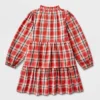 Girls' Adaptive Abdominal Access Long Sleeve Plaid Tiered Woven Dress - Cat & Jack™ Red