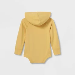 Toddler Girls' Adaptive Hooded Adjustable Long Sleeve Bodysuit - Cat & Jack™ Light Mustard Yellow