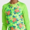 Girls' Aloha Floral One Piece Rash Guard Swimsuit - Cat & Jack™ Lime Green