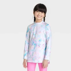 Girls' Tunic Tie-Dye Long Sleeve Rash Guard Swimsuit Top - Cat & Jack™️ White -CAT & JACK Shop GUEST 84617862 27aa 4f2e a33c 47bb1eaeb51a