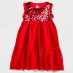 Girls' Adaptive Sleeveless Sequin Tulle Dress - Cat & Jack™ Red -CAT & JACK Shop GUEST 8769df8b f7b3 4af5 a430 4ac0c3799fa1