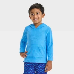 Toddler Boys' Sharks Printed Embossed Pullover Cover Up - Cat & Jack™ Blue -CAT & JACK Shop GUEST 87c4d89f 657b 4149 9603 c17e76ff5d09