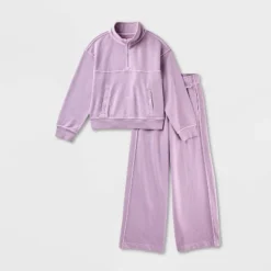 Girls' Adaptive French Terry Sweater Top & Bottom Set - Cat & Jack™ Mauve Purple -CAT & JACK Shop GUEST 8cbc18ac 41d3 4751 9604 9be2a49c8839