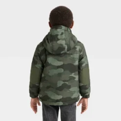 Toddler Boys' Camo 3-in-1 Snowplay Jacket - Cat & Jack™ Olive Green