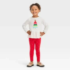 Toddler Girls' Christmas Tree Long Sleeve Top & Leggings Set - Cat & Jack™ Off-White -CAT & JACK Shop GUEST 8eedfff2 ac3d 4b80 852b db12862a9646