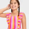 Girls' Rainbow Striped One Piece Swimsuit - Cat & Jack™ -CAT & JACK Shop GUEST 8f5eac21 dcaf 40f7 a300 93b9ab6af3de