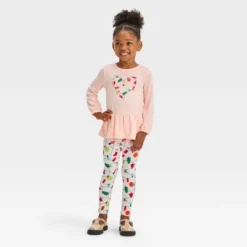 Toddler Girls' Heart Christmas Lights Long Sleeve Top & Leggings Set - Cat & Jack™ Pink -CAT & JACK Shop GUEST 909ca5f6 98da 4f72 9531 b1d136d89e4a