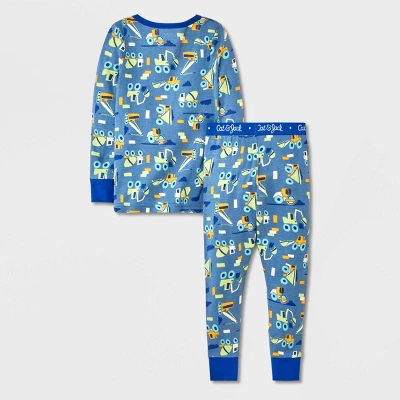 Toddler Boys' 4pc Truck & Construction Pajama Set - Cat & Jack™ Blue 1 Toddler Boys' 4pc Truck & Construction Pajama Set - Cat & Jack™ Blue