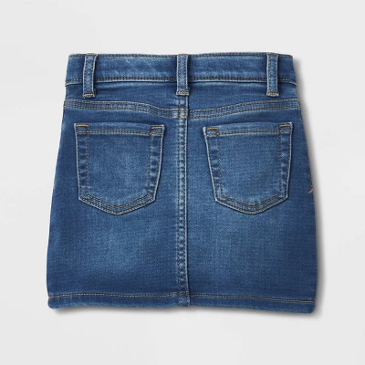 Toddler Girls' Denim Button-Front Skirt - Cat & Jack™ Blue 1 Toddler Girls' Denim Button-Front Skirt - Cat & Jack™ Blue