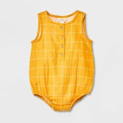 Baby Sun Gauze Tank Henley Romper - Cat & Jack™ Yellow -CAT & JACK Shop GUEST 96926f69 ff5b 497f 81f4 7f34b0d0ea20